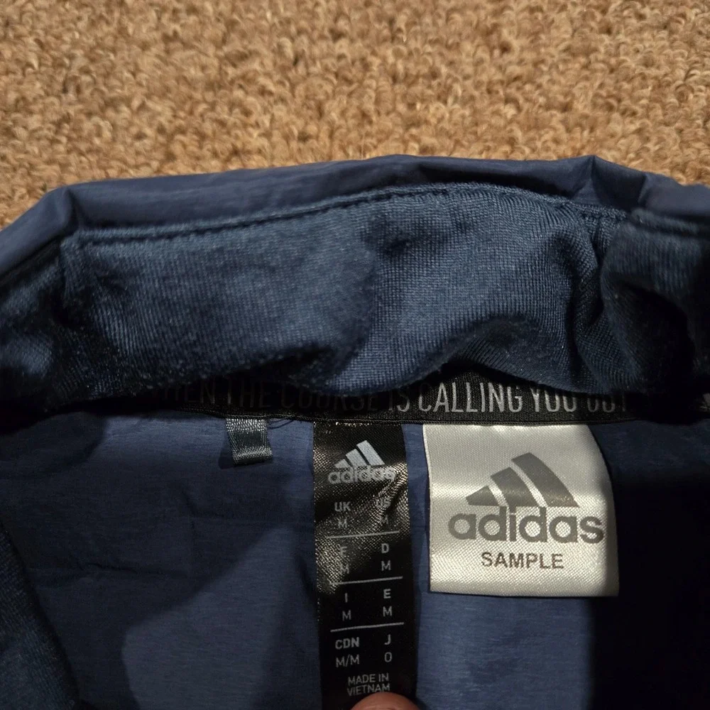 Adidas Puffer Vest Mens M Blue Frostguard Full Zip Quilted‎ Down Insulated Golf